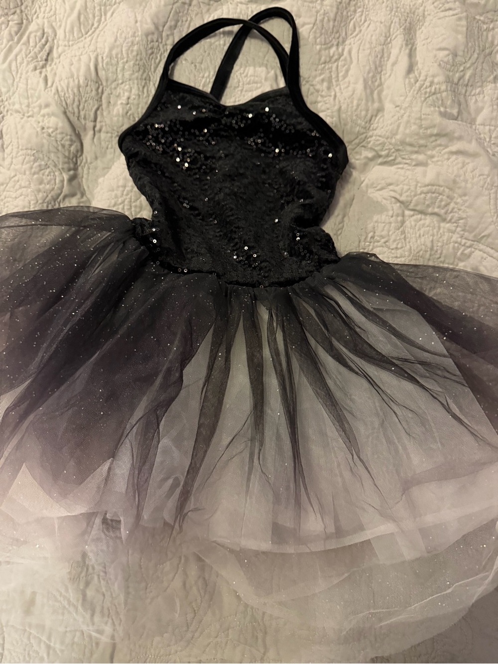 Black Sparkle Tulle Kids Costume Dress by Weissman